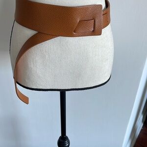 Brown Textured Leather Belt